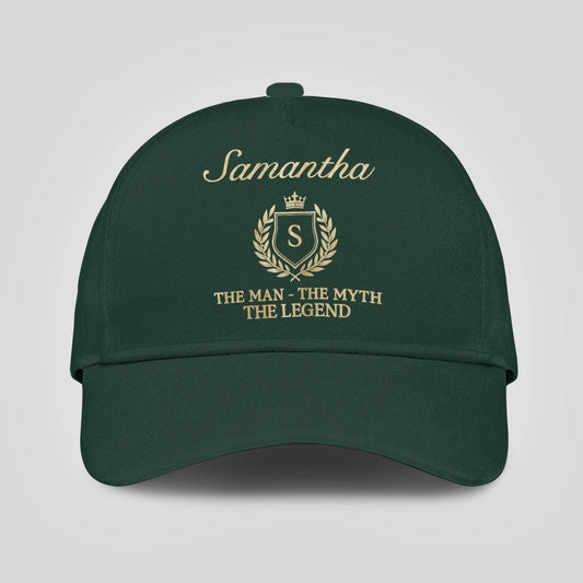 The Man The Myth The Legend Crest Forest Green Cap SAMANTHA 13K1 C159PF