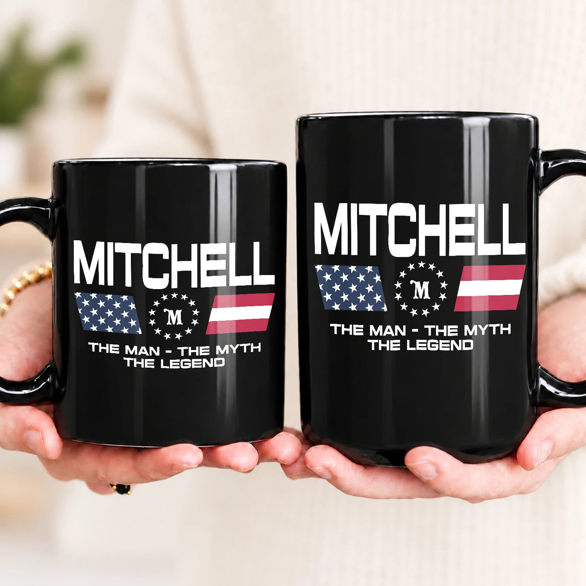 The Man The Myth The Legend Us Flag Mug MITCHELL 13K1 MG23