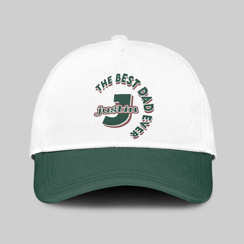 The Best Dad Ever Custom Name Cap JUSTIN 13K1 C35PF