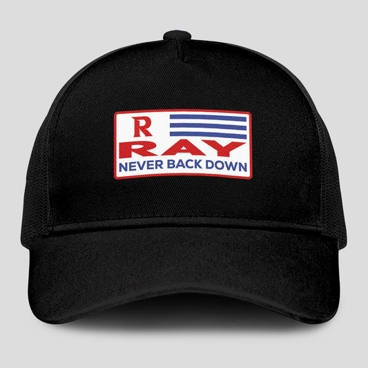 Never Back Down Vintage America Black Mesh Cap RAY 13K1 C207PF