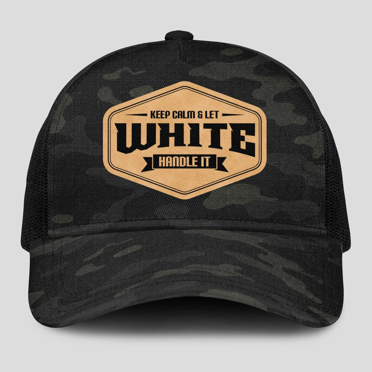 Keep Calm & Let Your Name Handle It Dark Camo Mesh Cap WHITE 13K1 C195PF