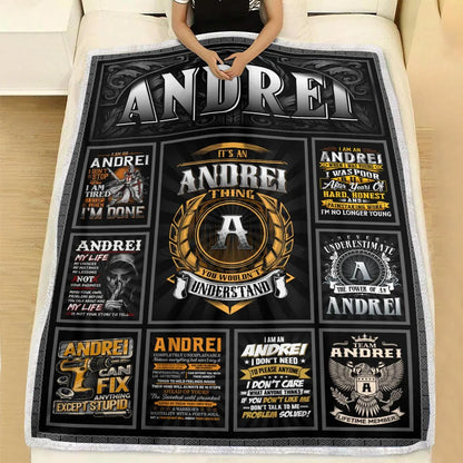 ANDREI Personalized Blanket | Custom Name Cozy Throw Gift 13K3-BK2