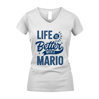 MARIO 13K1-116 Personalized Name Quote T-Shirt Life Is Better With Unisex Gift