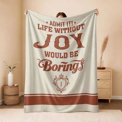 Life Without Your Name Would Be Boring Cream Terracotta Blanket JOY 13K1 BK24
