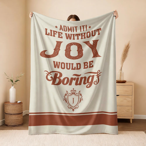 Life Without Your Name Would Be Boring Cream Terracotta Blanket JOY 13K1 BK24