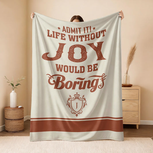 Life Without Your Name Would Be Boring Cream Terracotta Blanket JOY 13K1 BK24