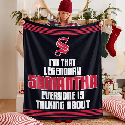 I'm That Legendary Name Dark Red Fleece Blanket SAMANTHA 13K1 BK48