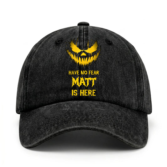 Have No Fear Your Name Is Here Jack O' Lantern Washed Cap MATT 13K1 C135PF