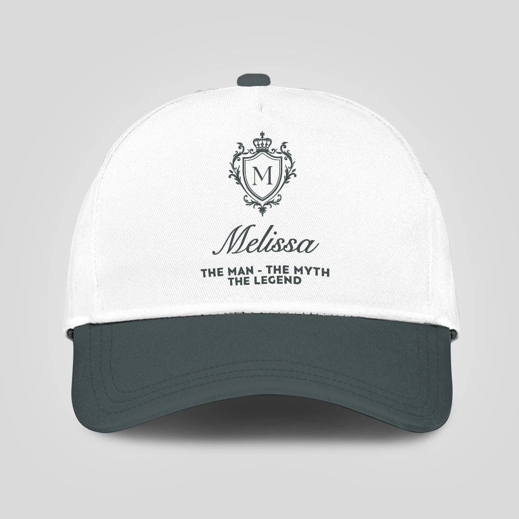 The Man The Myth The Legend Elegant Gray And White Cap MELISSA 13K1 C170PF