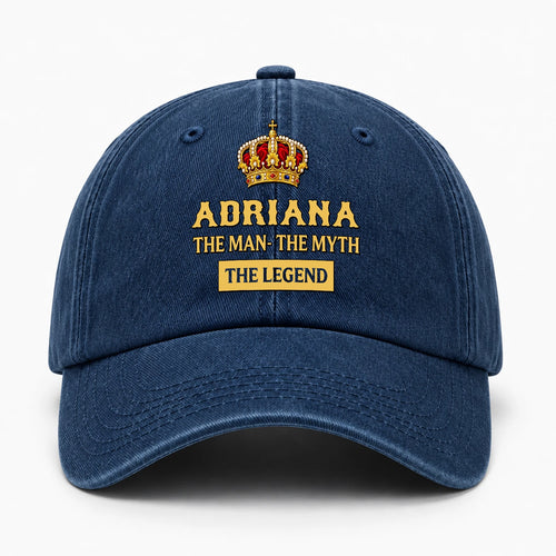 The Man The Myth The Legend King Crown Washed Cap ADRIANA 13K1 C146PF