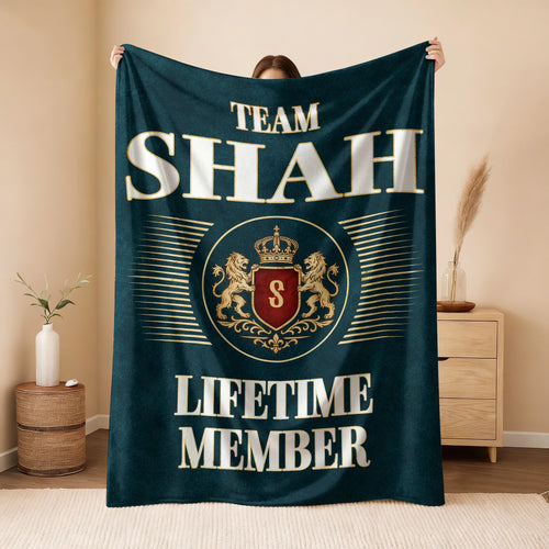 Team Your Name Lifetime Member Sage Green Fleece Blanket SHAH 13K1 BK42