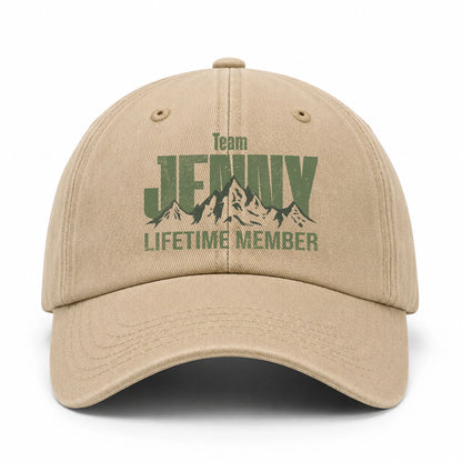 Team Your Name Lifetime Member Mountain Cap JENNY 13K1 C58PF