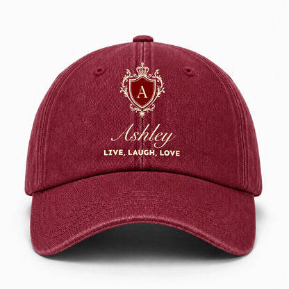 Live Laugh Love Elegant Burgundy Washed Cap ASHLEY 13K1 C89PF