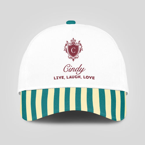 Live Laugh Love Green And Yellow Royal Cap CINDY 13K1 C122PF