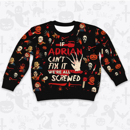 ADRIAN Horror Halloween Pajamas Set Cozy Sweater & Pants Sleepwear 13K1-HL1