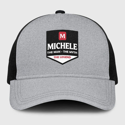 The Man The Myth The Legend Gray Mesh Cap MICHELE 13K1 C189PF