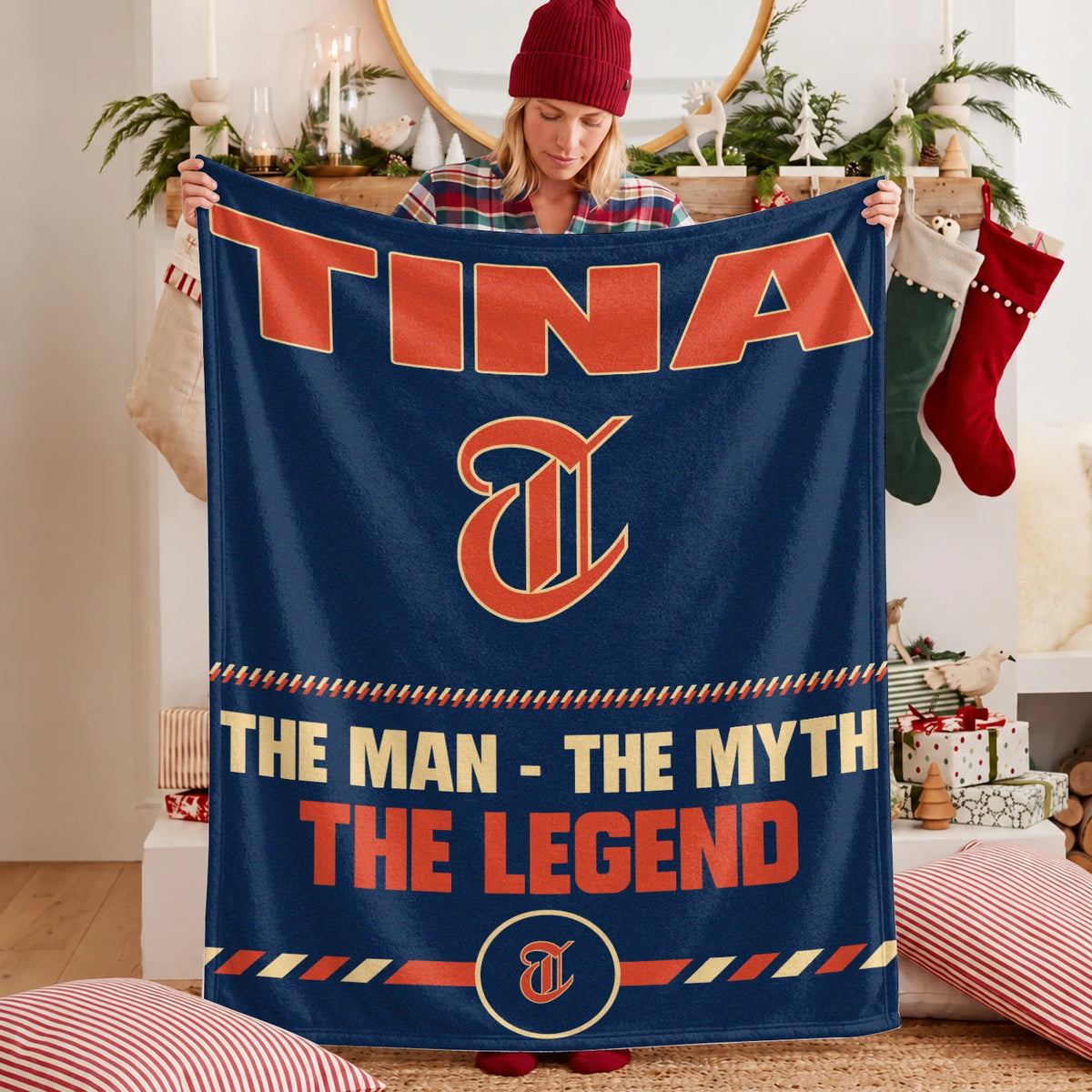 The Man The Myth The Legend Retro Fleece Blanket TINA 13K1 BK53