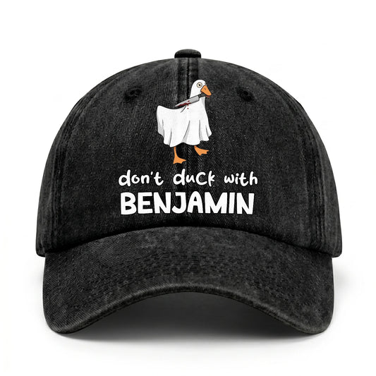 Don't Duck With Your Name Funny Washed Cap BENJAMIN 13K1 C129PF