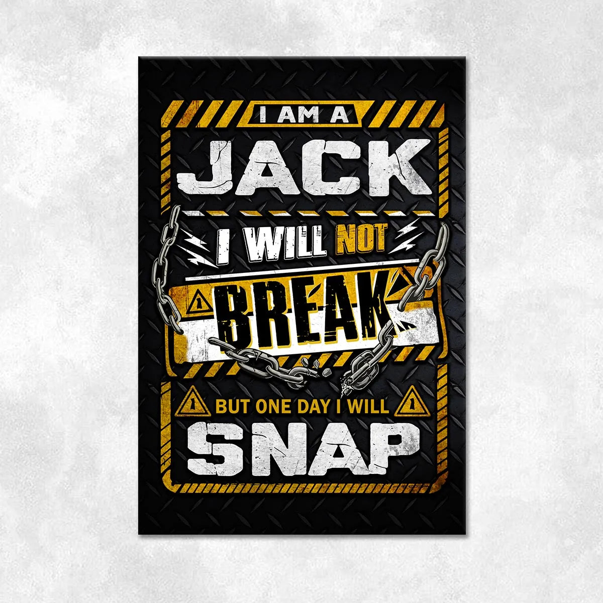 JACK Motivational Rug – Black & Yellow Quote Carpet for Living Room 13K1-AR1
