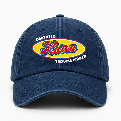Certified Your Name Trouble Maker Washed Cap KAREN 13K1 C73PF