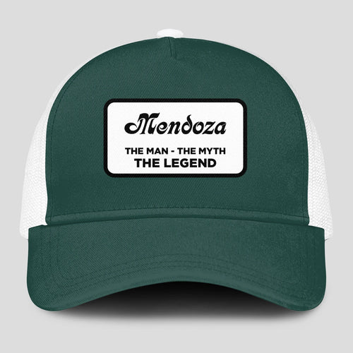 The Man The Myth The Legend Green And White Mesh Cap MENDOZA 13K1 C198PF