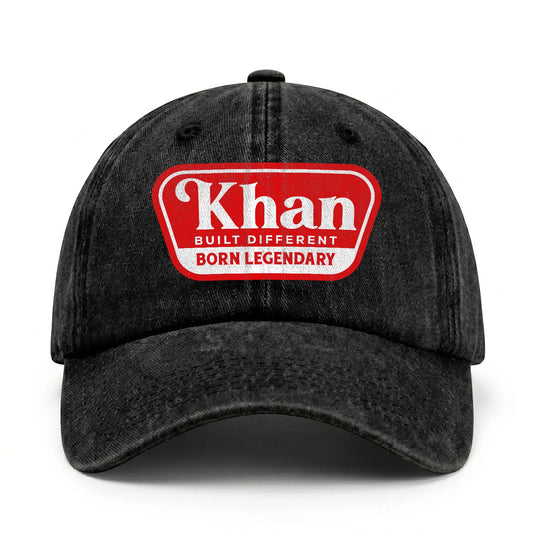Built Different Born Legendary Red Logo Washed Cap KHAN 13K1 C63PF