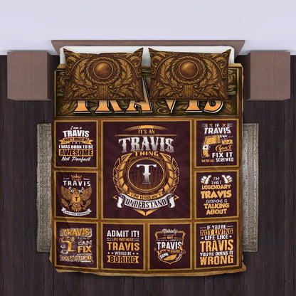 TRAVIS Limited Edition Personalized Bedding Set 13K1-BS3
