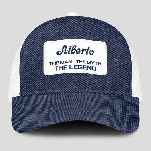 The Man The Myth The Legend Blue Denim Mesh Cap ALBERTO 13K1 C194PF