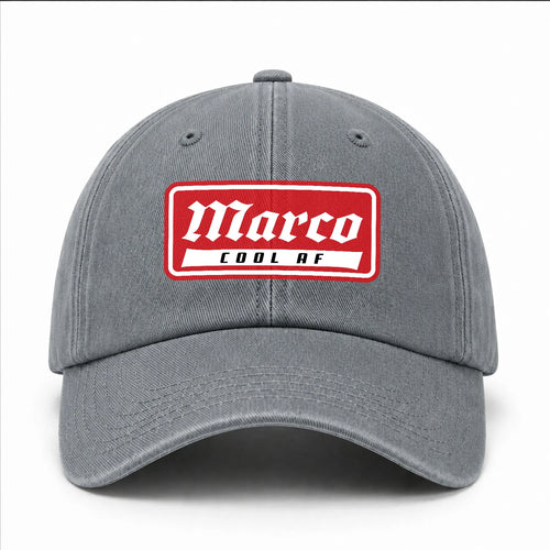 Your Name Cool Af Red Logo Funny Washed Cap MARCO 13K1 C79PF