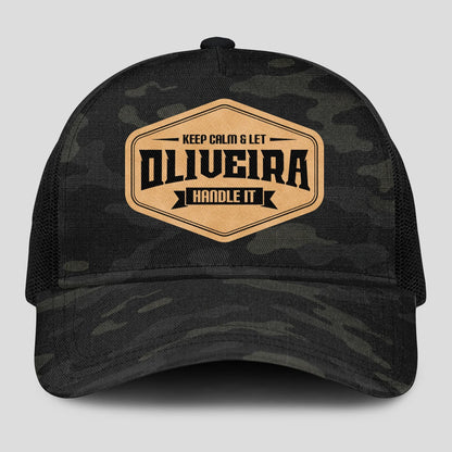 Keep Calm & Let Your Name Handle It Dark Camo Mesh Cap OLIVEIRA 13K1 C195PF