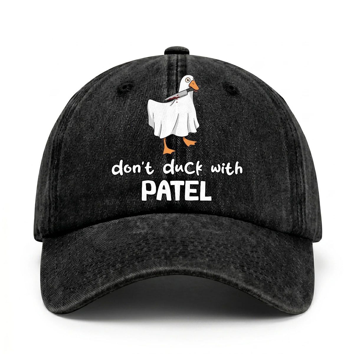 Don't Duck With Your Name Funny Washed Cap PATEL 13K1 C129PF
