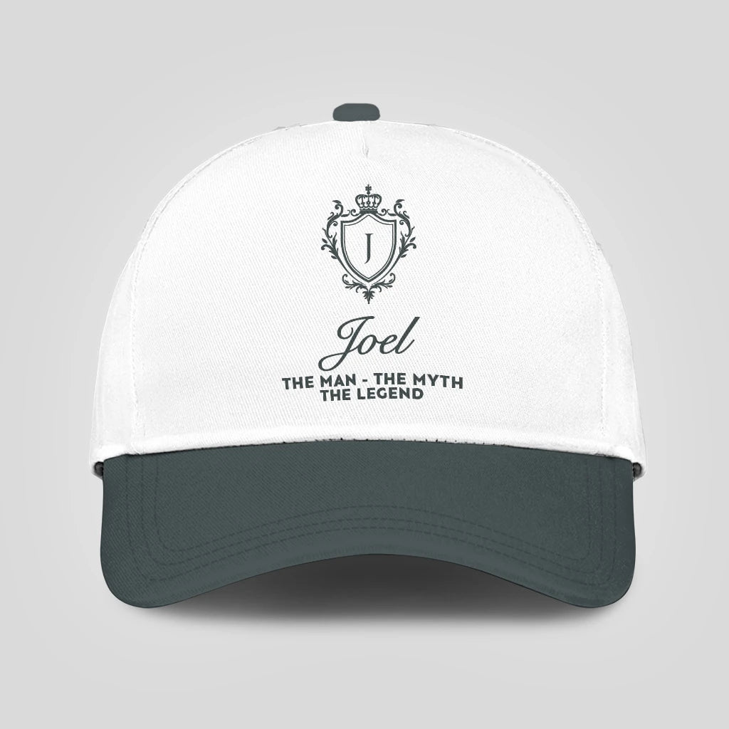 The Man The Myth The Legend Elegant Gray And White Cap JOEL 13K1 C170PF