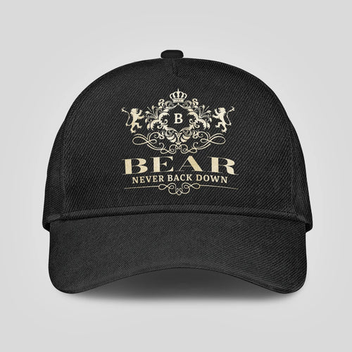 Never Back Down Royal Style Black Cap BEAR 13K1 C179PF