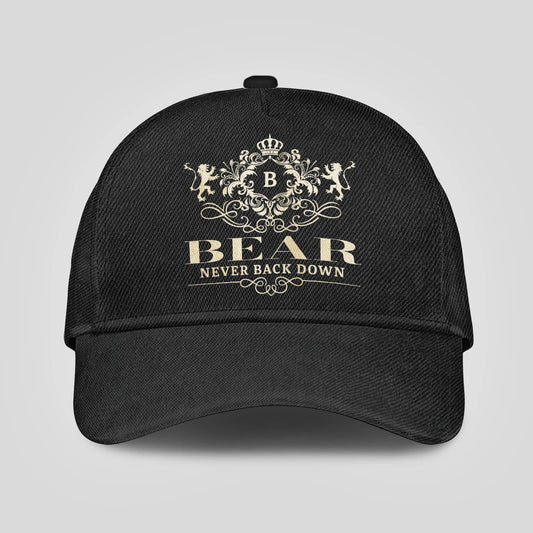 Never Back Down Royal Style Black Cap BEAR 13K1 C179PF