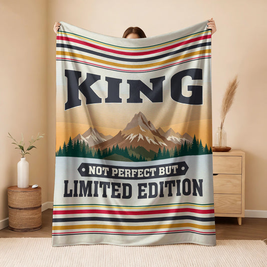 Not Perfect But Limited Edition Vintage Mountain Fleece Blanket KING 13K1 BK45