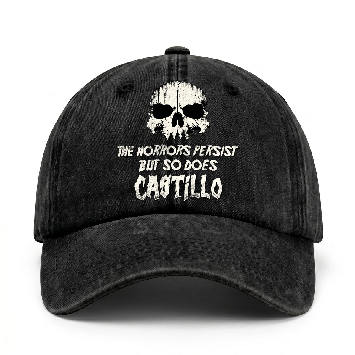 The Horrors Persist But So Does Your Name Cool Skull Washed Cap CASTILLO 13K1 C134PF