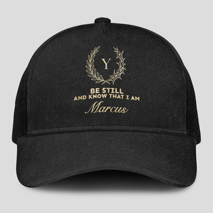 Be Still And Know That I Am Name Black Mesh Cap MARCUS 13K1 C202PF