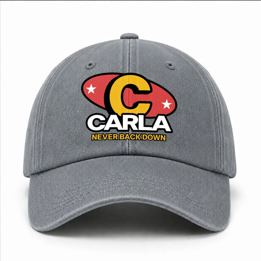 Never Back Down With Your Name And Initial Letter Washed Cap CARLA 13K1 C82PF