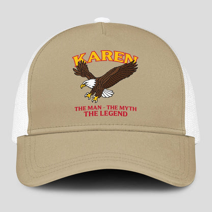 The Man The Myth The Legend Eagle Khaki Mesh Cap KAREN 13K1 C210PF