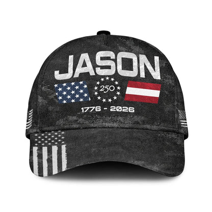 JASON 13K1-C13PF 250th Anniversary Patriotic Baseball Cap 1776–2026