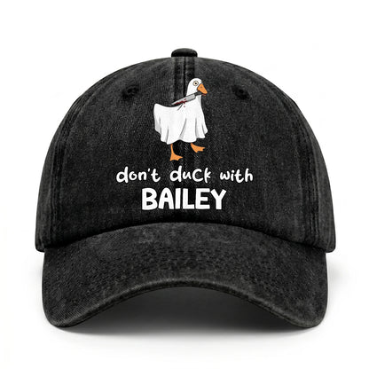 Don't Duck With Your Name Funny Washed Cap BAILEY 13K1 C129PF