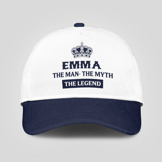 The Man The Myth The Legend King Crown Blue And White Cap EMMA 13K1 C147PF