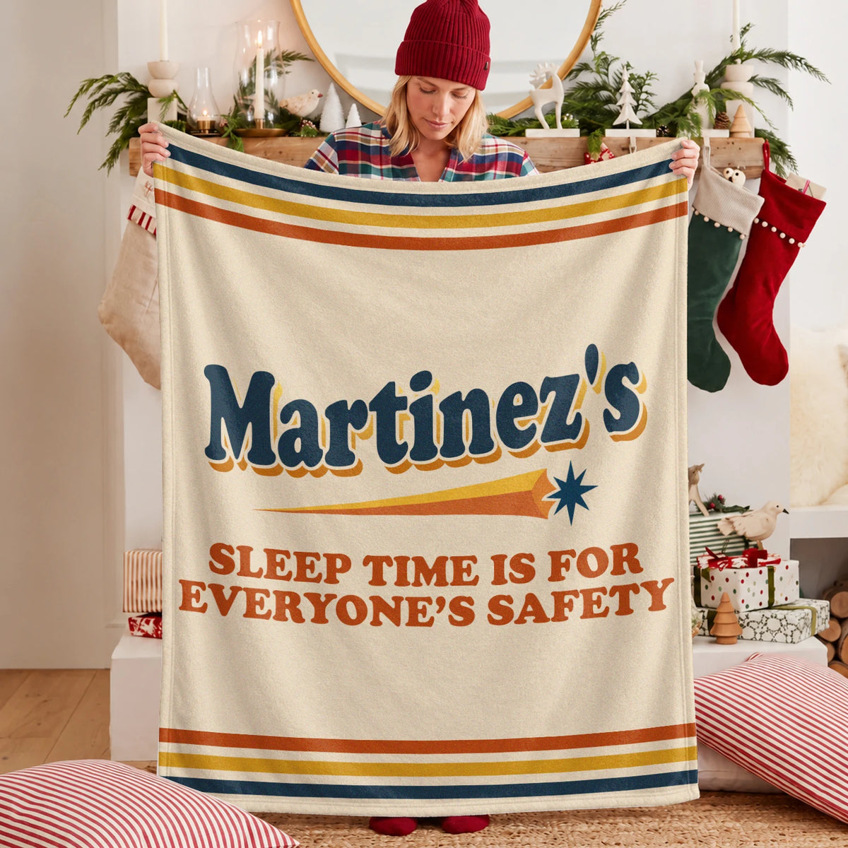 Your Name's Sleep Time Funny Retro Fleece Blanket MARTINEZ 13K1 BK67