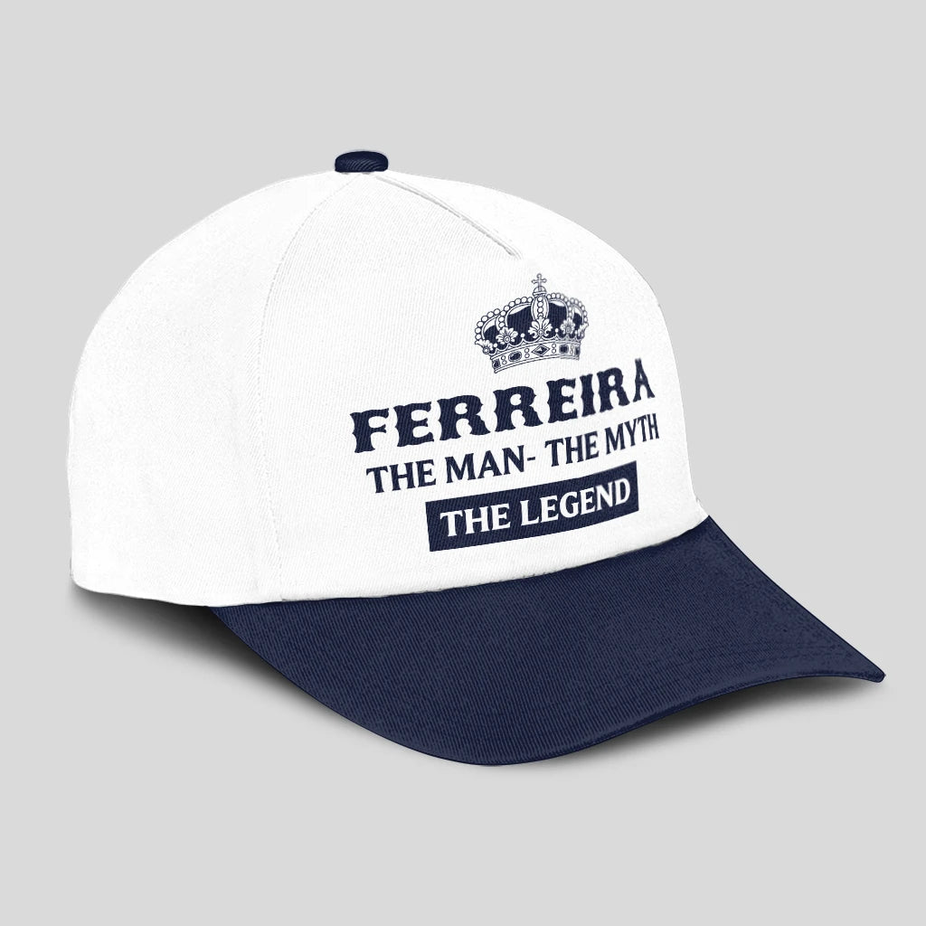 The Man The Myth The Legend King Crown Blue And White Cap FERREIRA 13K1 C147PF
