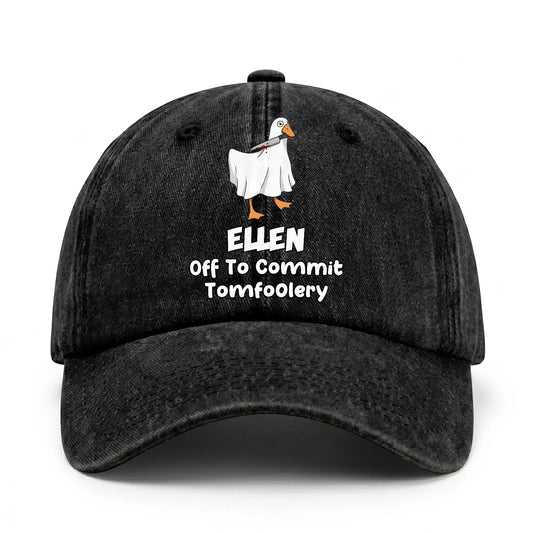 Off To Commit Tomfoolery Funny Goose Washed Cap ELLEN 13K1 C131PF