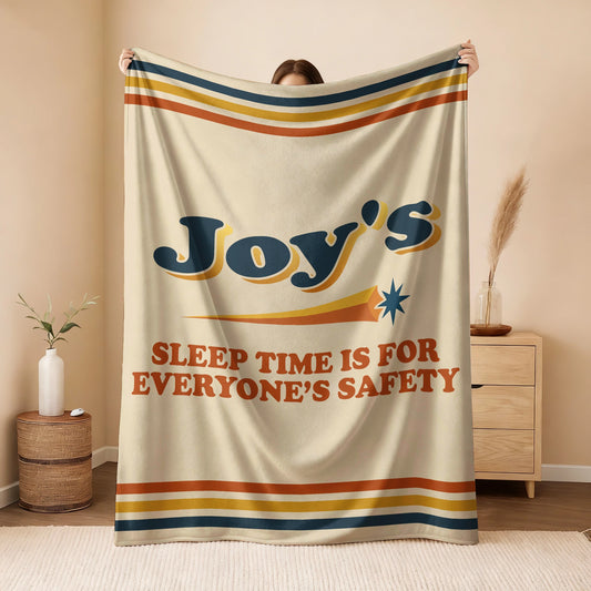 Your Name's Sleep Time Funny Retro Fleece Blanket JOY 13K1 BK67