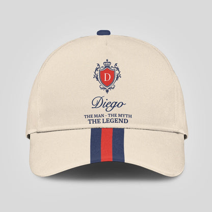 The Man The Myth The Legend Blue And Red Striped Cap DIEGO 13K1 C117PF