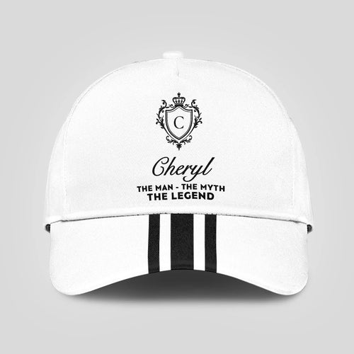 The Man The Myth The Legend Navy And White Striped Cap CHERYL 13K1 C144PF