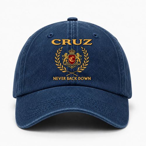 Never Back Down Royal Blue Denim Cap CRUZ 13K1 C60PF