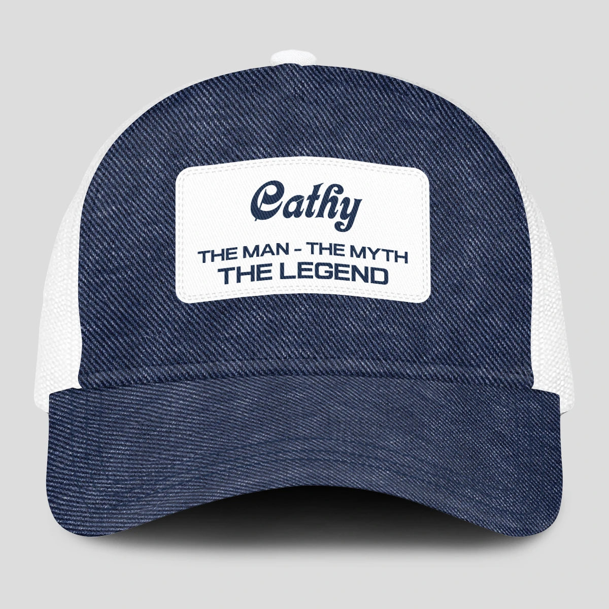 The Man The Myth The Legend Blue Denim Mesh Cap CATHY 13K1 C194PF